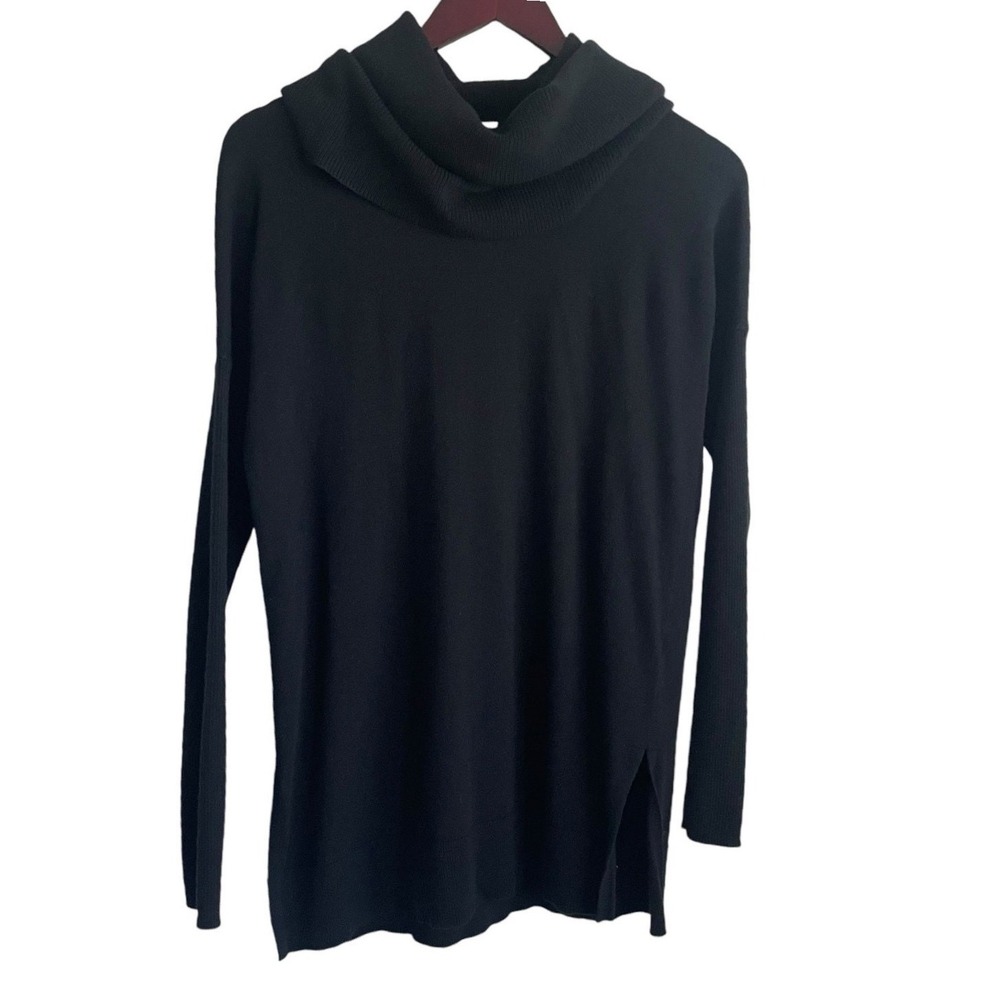 Caslon Women Tunic Sweater S Black Cowl‎ Neck Soft Classic Minimalistic Neutral